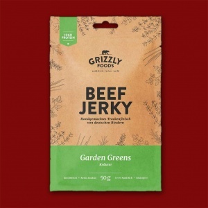 Grizzly Foods Beef Jerky - Garden Greens, 50g