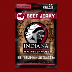 Indiana  Beef Jerky Hot & Sweet,  90g