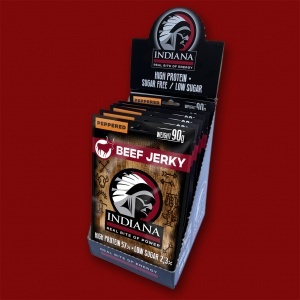 Indiana  Beef Jerky Peppered,  90g - 8 Packungen