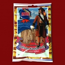 Trockenfisch - Pazifischer Kabeljau Jerky im Sesam-Mantel, 36g