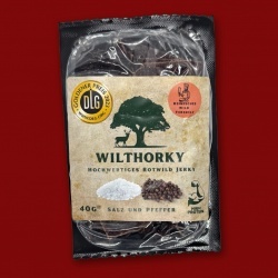 Wilthorky Rotwild Jerky -  Salz und Pfeffer, 40g