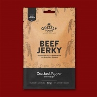 Grizzly Foods Beef Jerky - Cracked Pepper, 50g
