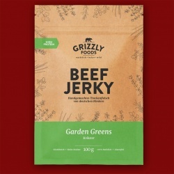 Grizzly Foods Beef Jerky - Garden Greens, 100g