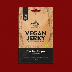 Grizzly Foods VEGAN Jerky - Cracked Pepper, 30g