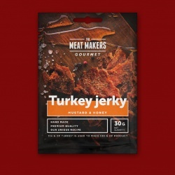 Meat Makers "Gourmet Line"  Turkey Jerky - Mustard & Honey, 30g